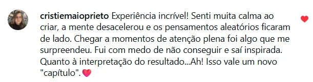 Comentário de aluna sobre a imersão